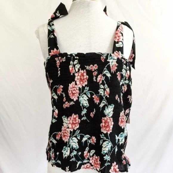 BP Womens Plus Size 4X Black Floral Halter Tank Top Cami Sleeveless New With Tag - Picture 1 of 6
